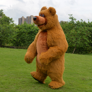 Inflatable khổng lồ gấu nâu Linh Vật Trang phục cho người lớn lông ăn mặc Kid Đảng - Product Image 2