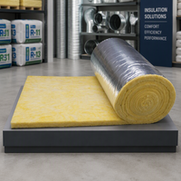 Rouleau d'isolation en laine de verre ignifuge R4.0, couverture thermique en fibre de verre avec revêtement en feuille pour la construction de toitures et d'entrepôts