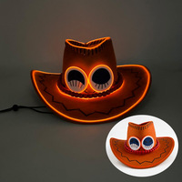 Sombrero de Vaquero Personalizado con Luces LED Intermitentes para Decoración, Gorro Luminoso para Festivales y Fiestas EDC para Adultos