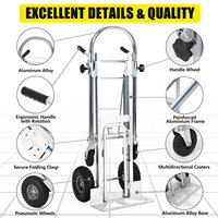 Chariot de transport pliable et rétractable avec pneus pneumatiques, chariot de rangement avec personnalisation OEM, chariot de courses pliable