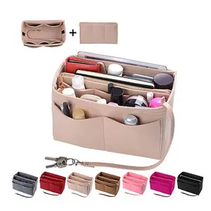 Populaire Offre Spéciale Feutre Sac Cosmétique Coloré Organisateur de Sac En Feutre Feutre Amovible Sac À Main Insert Dame Voyage Sac