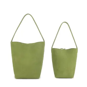 Damen 2024 Sommer neue große Kapazität Pendel-Tote-Tasche tragbare grüne Schultertasche mit Beutel