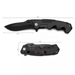 Cuchillo de Camping Plegable de Acero Inoxidable Negro, Herramienta Táctica de Bolsillo para Supervivencia y Caza - Product Image 3