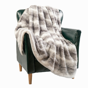 <span class=keywords><strong>Couverture</strong></span> en vison super douce et soyeuse, rayures grises, surdimensionnée, Chinchilla, ombre, <span class=keywords><strong>renard</strong></span>, charbon, fausse <span class=keywords><strong>fourrure</strong></span>, pour canapé et canapé - Product Image 5