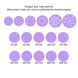 6 Papel de <span class=keywords><strong>lija</strong></span> <span class=keywords><strong>circular</strong></span> Disco de lijado púrpura de cerámica Máquina de gancho y bucle industrial <span class=keywords><strong>para</strong></span> papel de pulido de automóviles - Product Image 4