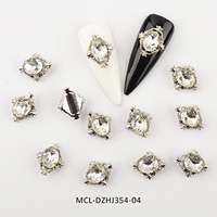 Décorations d'ongles scintillantes - Ensemble de 8 breloques métalliques assorties pour ongles, bijoux de luxe en diamant 3D pour manucure en salon et à domicile