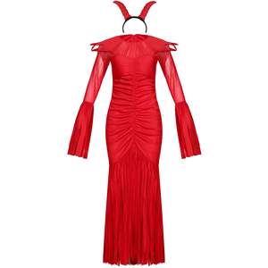 Costume d'angle rouge sexy pour cosplay, vente chaude 2026, robe rouge sexy pour Halloween, femme avec accessoires - Product Image 2