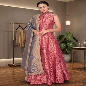 Vêtements élégants Kanya pour filles, costumes Anarkali de créateurs, satin vintage, modal, salwar kameez pas cher, robes traditionnelles indiennes d'été - Product Image 3