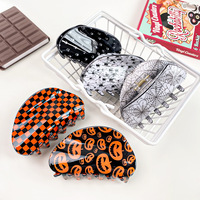 Shily&OS En gros : Pinces à cheveux Halloween motif citrouille, Pinces à chignon demi-rondes aspect PVC Acétate, Pinces à cheveux Crâne Araignée pour femmes