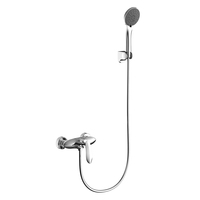 Ensemble de robinet de douche à effet pluie contemporain chromé montage mural thermostatique avec noyau de valve en laiton et céramique traitement de surface brossé