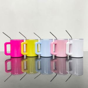 Tazas de Café Personalizadas con Logotipo, Tapa Magnética Deslizante, Color Brillante Macaron, Sublimación en Blanco, 10 oz, con Asa de Plástico - Product Image 3
