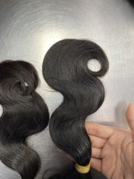 RXHAIR Cabello Humano 100% Natural al por Mayor para Trenzas, Cabello Super Double Drawn a Granel, Trenzas Boho, Ondulado, Abundante y Grueso # 1b
