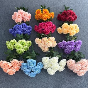 Bouquet di Fiori <span class=keywords><strong>Artificiali</strong></span> Best Seller, Regalo con 9 Rose <span class=keywords><strong>Artificiali</strong></span> da 42cm per San Valentino, Matrimoni, Decorazioni Casa e Negozio - Product Image 2