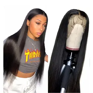 Wholesale Price 100 Human Hair Lace Wig Remy Virgin Brazilian Straight Lace Front Human Hair Wigs With Baby Hair For Black Women