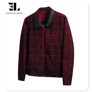 LARSUR Veste de travail en toile de canard lourd enduite de cire avec col en cuir Pu Veste de corvée de Detroit - Product Image 4
