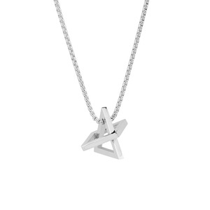 New Retro Simple <b>Titanium</b> Steel Geometric Shaped Pendant Necklace Silver Plated Unisex's Necklaces Fashion Jewelry Wholesale - Product Image 6