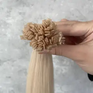 Toptan K ipuçları çift çizilmiş avrupa insan saçı postiş önceden bağlanmış Keratin ucu düz ucu saç uzatma insan saçı