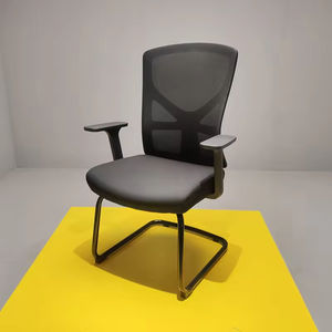 Chaise d'Invité Ergonomique Moderne en Maille pour Bureau ou École avec Hauteur Réglable, Support Lombaire, Base en Arc et Sans Roulettes - Product Image 6