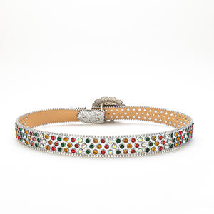 Ceinture en cuir de crocodile avec boucle couronne personnalisée de luxe Fanbin Factory pour femmes et hommes avec strass en cristal diamant - Product Image 6