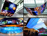 Écran d'exposition flexible à LED écologique, source fiable, mur vidéo portable à LED, système d'affichage flexible à LED