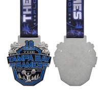 Médaille Souvenir Métallique Personnalisée avec Logo et Lettres 3D, Médaille en Alliage de Zinc Plaqué Argent pour Haltérophilie, avec Ruban
