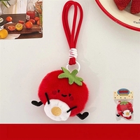Pendentif en peluche de la série alimentaire de dessins animés, design mignon tomate frite, fait main, RCGIFT, porte-clés, breloque de sac à dos en tissu doux