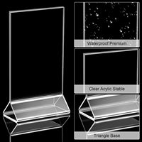 Support de signalisation en acrylique, présentoir de table transparent en plastique, supports de menu double face, cadres photo en forme de T