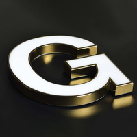 Enseigne de lettres de l'alphabet en métal éclairé avec LED et logo amélioré de nuit en PVC 3D personnalisé pour la décoration d'entreprise de bâtiment