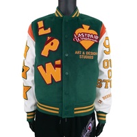 Haut court personnalisé manteau de baseball lâche décontracté Letterman hommes chenille Patch polyester recadrée varsité veste vestes pour hommes