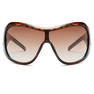Trendy Unisex Oversized Sunglasses Blue <strong>Frame</strong> UV400 Lenses <strong>Funky</strong> Wrap Design Big Tinted Apres Ski Shield Cool Shades Men Women - Product Image 5