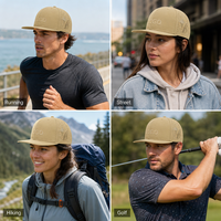 Casquette de baseball personnalisée avec logo, séchage rapide, 6 panneaux, visière plate, snapback, perforations laser, respirante, unisexe, vente en gros, OEM, faible MOQ