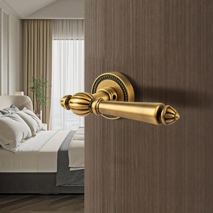 Manijas de palanca de latón al por mayor para puertas interiores de dormitorio, diseño moderno, manija de puerta de madera con privacidad para baño, hogar y comedor, herrajes. - Product Image 3