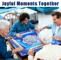 Tapis de jeu de mahjong américain Mandala Bohème, grand tapis de table carré en caoutchouc avec marquages des règles de Charleston pour le jeu de cartes et de plateau de mahjong