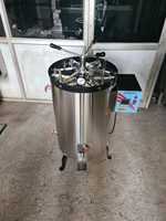 Autoclave vertical cylindrique haute performance avec panneau numérique, stérilisateur à vapeur 121°C, capacité de laboratoire, en acier, 220V/50Hz, garantie 1 an