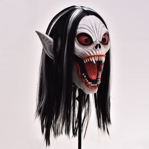 DAMAI Latex Devil Masquerade Full Head Rubber for Adults Party Halloween Horror Mask Haunted House Room Props Cosplay Halloween - Product Image 3