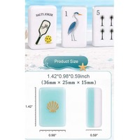 Fichas de Mahjong Salty Tiles, Juego de Mahjong Ponte Vedra, Mahjong Americano con Temática Costera, Fichas de Mahjong de Lujo con Diseño de Playa para Entretenimiento