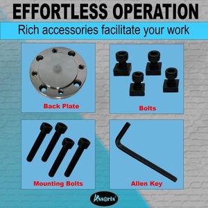 80 mm các loại 4-hàm độc lập Dog <span class=keywords><strong>Chuck</strong></span> với trở lại tấm & t Nuts Keyless thép khoan cho máy tiện & phay máy quay bảng - Product Image 4