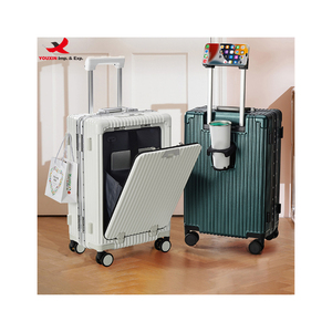Gift Custom New Arrival Vintage Multifunctional Travel <b>Suitcase</b> PC Luggage Hardside Luggage <b>Suitcase</b> With Cup Holder - Product Image 1
