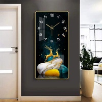 Jam Dinding Dekoratif Zootopia Poster Gambar Bingkai Seni Dekorasi Ruang Tamu Kanvas Lukisan Kaca 3D Hiasan Dinding