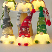 Gnome de Noël Nordique Lumineux en Peluche, Tomte Suédois Sans Visage Brillant avec Longues Jambes Tombantes, Ornement de Table