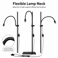 Lampe UV à pince pour séchage rapide des cils, support demi-lune, intensité réglable en continu, portable pour usage domestique, séchoir à ongles LED pour cils