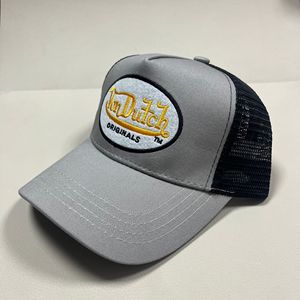 <strong>VON</strong> Nylon Baseball Cap Letter Sun-Protective Mesh Embroidery 6-Panel Adjustable <strong>Dutch</strong> Trucker <strong>Hat</strong> - Product Image 3