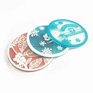 Customizable American Style Round Coaster Set with Eco-Friendly <strong>Silicone</strong> <strong>Mats</strong> &amp; Pads Promotional Use Custom Logo Options - Product Image 4