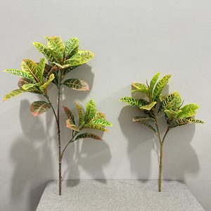 Plante artificielle Meng Jie à feuilles variées, ornement décoratif d'intérieur à 3 branches, feuilles vertes - Product Image 4