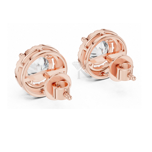 Diamantes cultivados en laboratorio de corte redondo romboide contemporáneo de 0.50-5.00 ct con cierres de rosca seguros en oro macizo, regalo de aniversario - Product Image 6