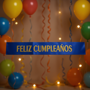 Banderín de Feliz Cumpleaños Azul con Letras Doradas, Banderas de Fiesta Clásicas Impresas en Serigrafía de Plástico, Paquete de 12 Unidades - Product Image 3