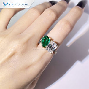 Anillo Toi Et Moi de Tianyu Gems, Proveedores de Joyería Fina, Oro Sólido de 14k, Personalizable, Corte Esmeralda <span class=keywords><strong>Colombiano</strong></span>, Anillos de Moissanita VVS para Mujer - Product Image 3