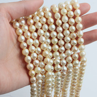 Perles d'eau de mer naturelles de 7-8 mm, Feather King Gold Teardrop Baroque, perles semi-finies DIY pour colliers et bracelets