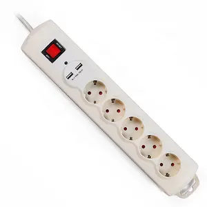 5 way AC outlet germany socket surge protector power strip