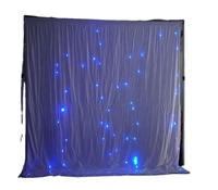 Boda DJ luces LED tela blanca 5x4m escenario telón de fondo LED estrella cortina Decoración